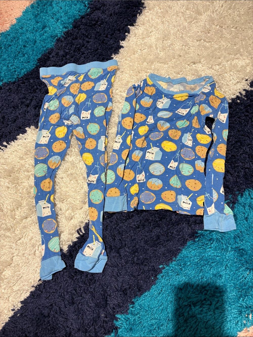 Little Sleepies Light Blue Pajama Top with Cookie Print